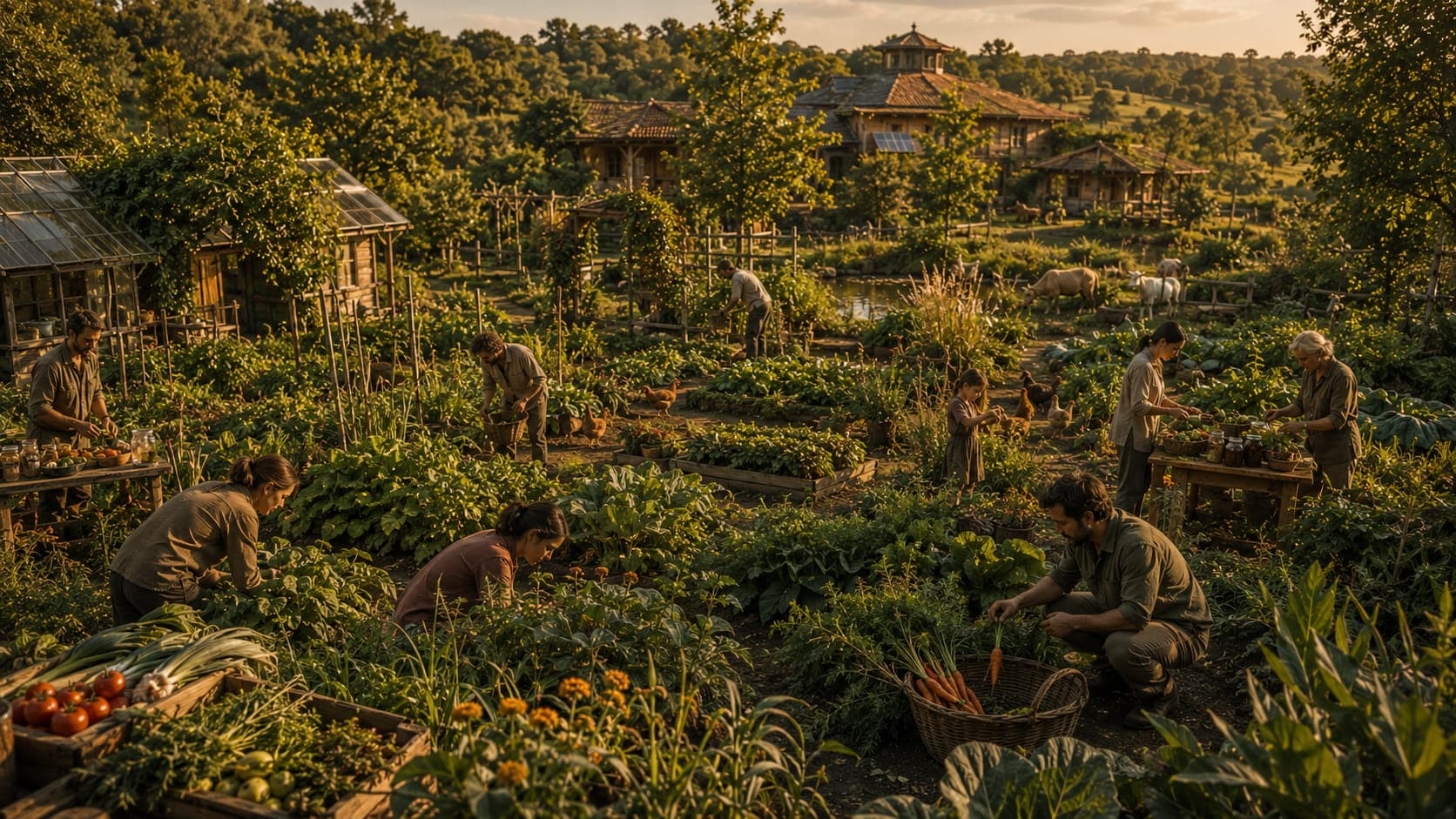 Jardin nourricier diversifie en permaculture.