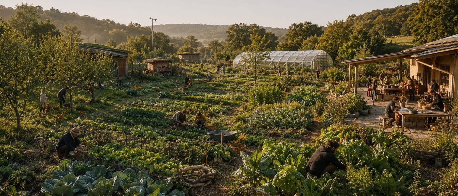 Nourriture locale et permaculture au service de la resilience du village.